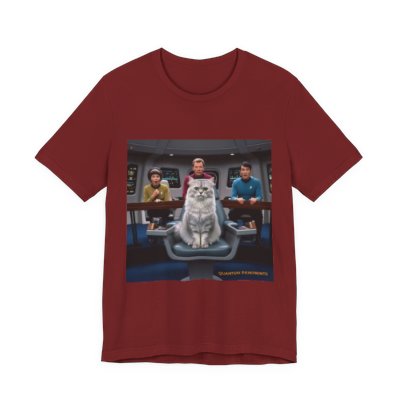 Cat in the Captain's Chair T-shirt in Cardinal