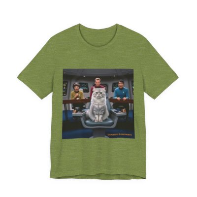 Cat in the Captain's Chair T-shirt in Heather Green