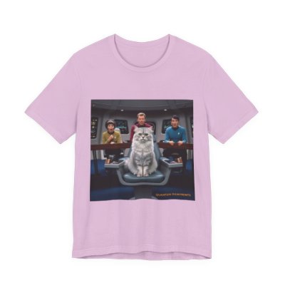 Cat in the Captain's Chair T-shirt in Lilac