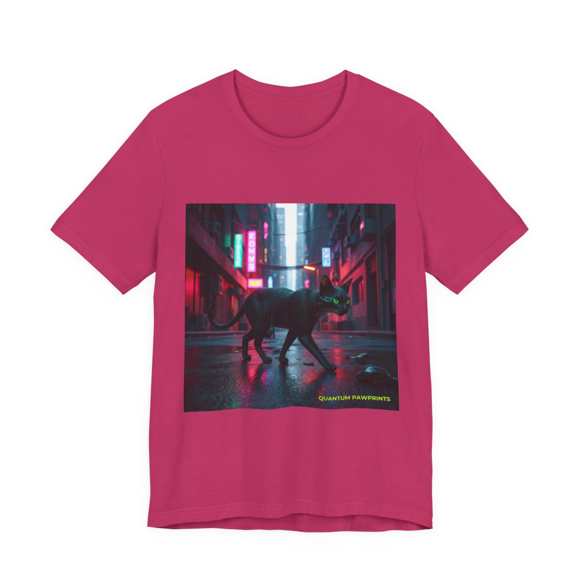 Neon Alley, Cat graphic tee in Berry