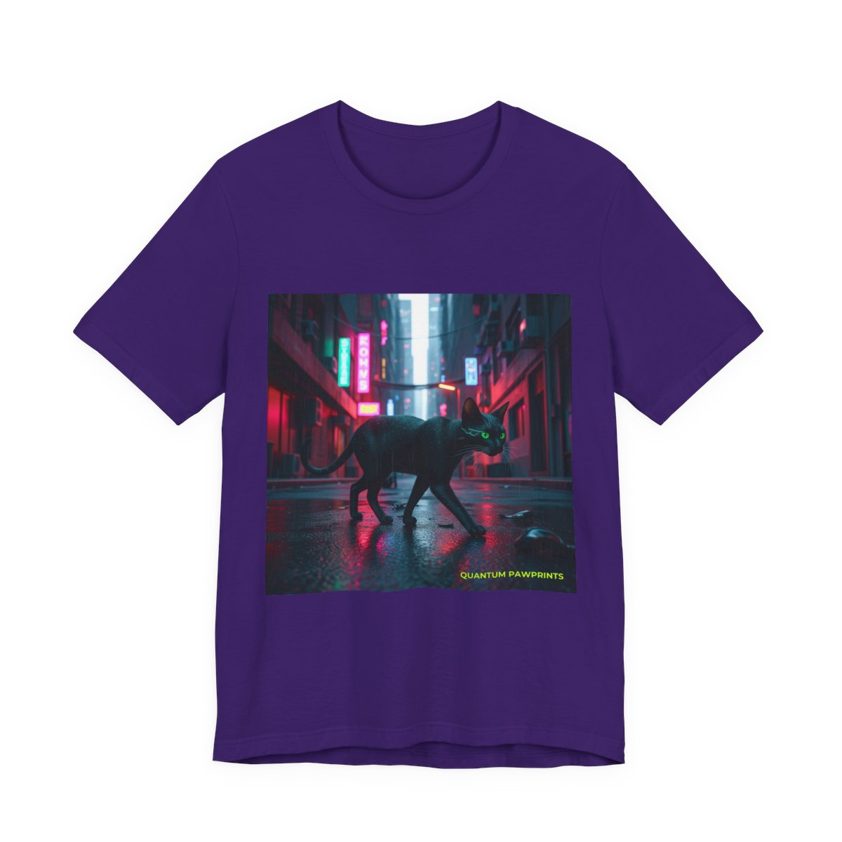 Neon Alley, Cat graphic tee in Team Purple