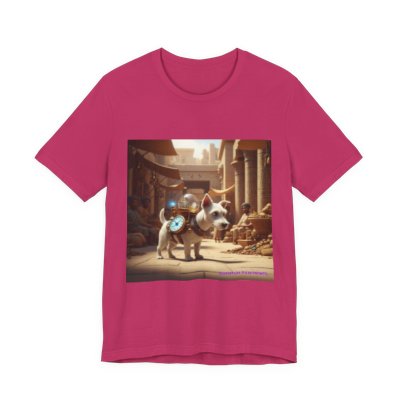 A Dog Out of Time graphic T-shirt in Berry