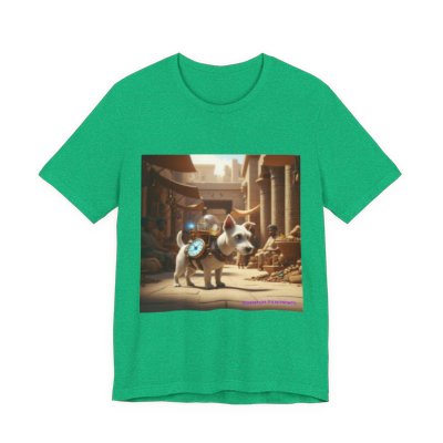A Dog Out of Time graphic T-shirt in Heather Kelly