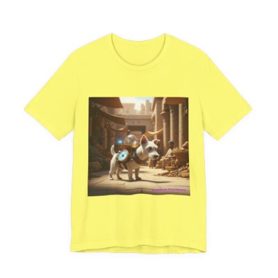A Dog Out of Time graphic T-shirt in Yellow