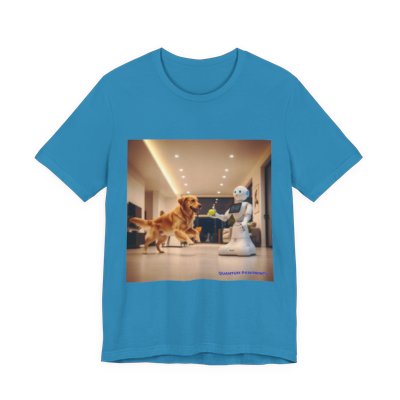 A Robot's Best Friend graphic T-shirt in Aqua