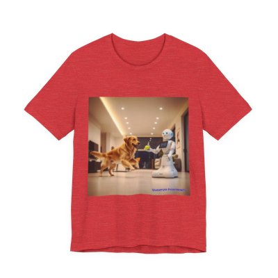 A Robot's Best Friend graphic T-shirt in Heather Red