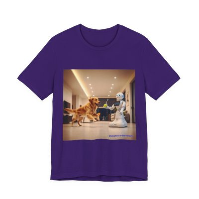 A Robot's Best Friend graphic T-shirt in Team Purple