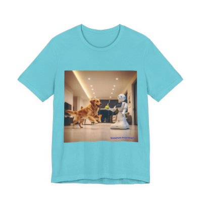 A Robot's Best Friend graphic T-shirt in Turquoise